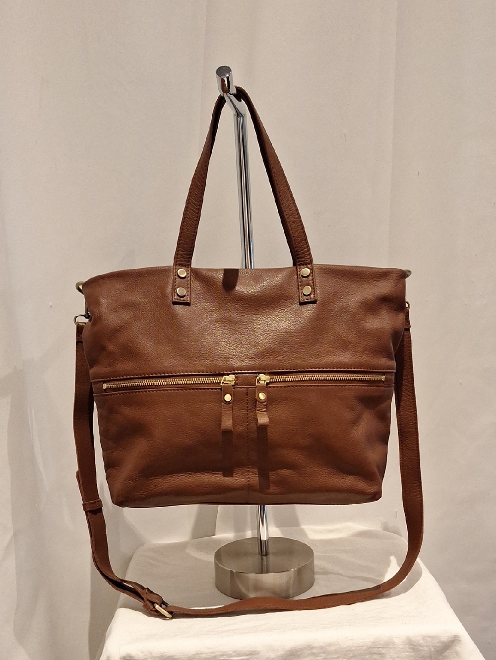 Aspen Classic Brown Tote Bag with Shoulder Strap